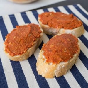 Tartine de soubressade gratinée